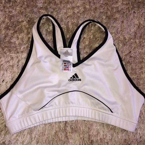 white sports bra adidas